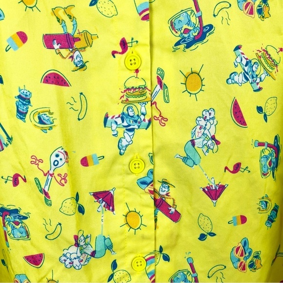 Disney Parks Toy Story Summer Vacation Themed Buttondown Short Sleeve Camp Shirt - Picture 4 of 5